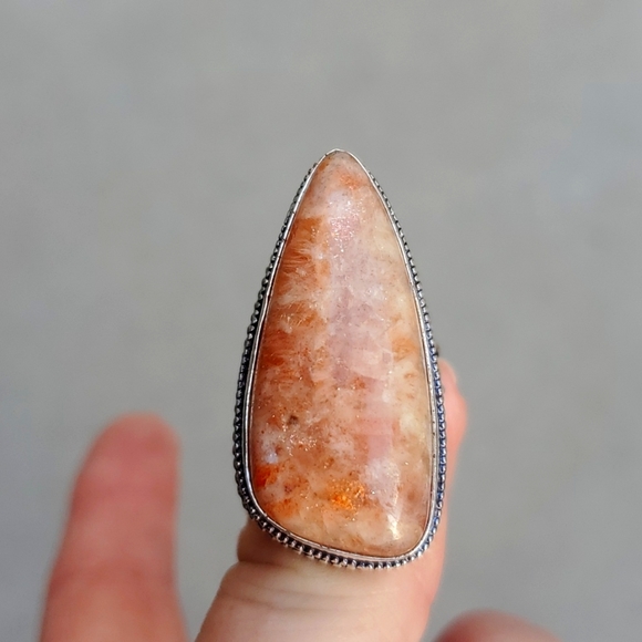 New Oversized Sunstone 925 Silver Statement Ring. - Picture 15 of 15